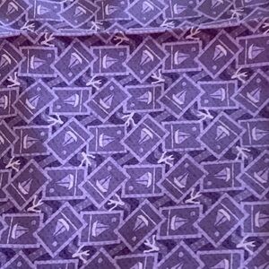 NEW ISAIA SILK POCHETTE POCKET SCARF PURPLE SAILBOAT PATTERN